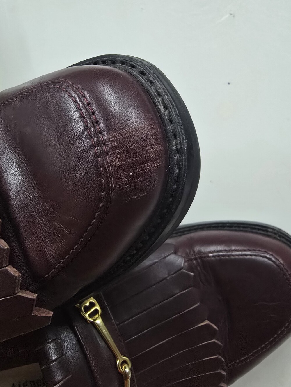 Etienne Aigner Vintage Leather Dark Brown Loafers - Picture 7 of 10